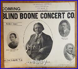 1920's Blind Boone Concert Poster, Pianist, Ragtime