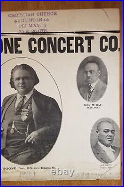 1920's Blind Boone Concert Poster, Pianist, Ragtime