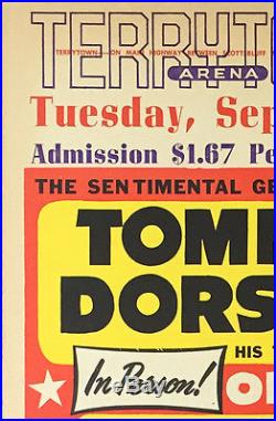 1953 Tommy & Jimmy Dorsey Original Pre-Fillmore Boxing Style Concert Poster