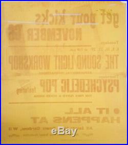 1966 PINK FLOYD original concert poster (All Saints Hall) November'66 residency