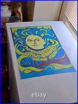 1967 Bill Graham's Filmore West Concert Poster Muddy Waters, Buffalo Springfield