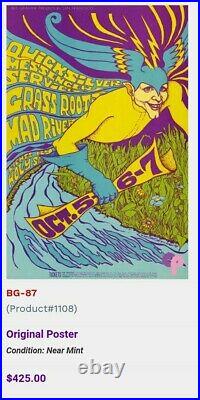 1967 QUICKSILVER MESSENGER SERVICE BG-87-OP-1 BONNIE MACLEAN Concert Poster NM+