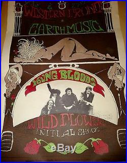 1967 The Youngbloods Western Front Concert Poster Psychedelic San Francisco Rare