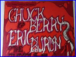 1967 Vintage Chuck Berry Animals Fillmore BG70 Concert Poster 1st Print