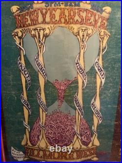 1968/1969 Concert Poster Fillmore West New Years Eve Grateful Dead Vanilla Fudge