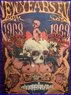1968/1969 Concert Poster Fillmore West New Years Eve Grateful Dead Vanilla Fudge