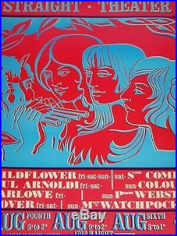 1968 Clover, Wildflower Straight Theater Concert Poster Haight Ashbury Sf Terre