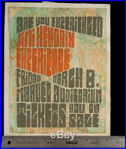 1968 Jimi Hendrix Experience Hand Painted Concert Poster Brown University Ri