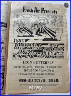 1968 LOS ANGELES FREE PRESS with Janis Joplin CONCERT POSTER AD Grateful Dead &