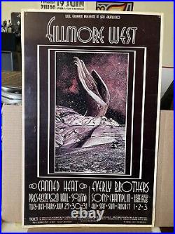 1969 Canned Heat Everly Brothers Original Bill Graham Fillmore Concert Poster