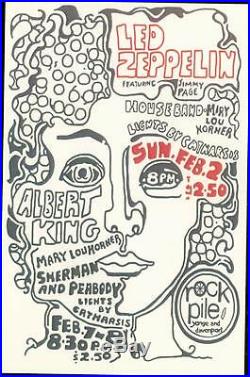 1969 Led Zeppelin Albert King Mary Lou Horner Rockpile Toronto concert postcard