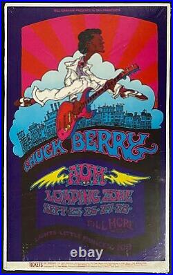 1969 Original Authentic Chuck Berry Aum Loading Zone Filmore West Concert Poster