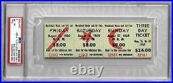 1969 Woodstock Music/Art- PSA Mint 8, 3 Day $24 Full Concert Ticket/11x17 Poster