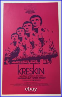 1975 KRESKIN Paramount NW Seattle Orig. Cardboard Concert Poster Magic Mentalist