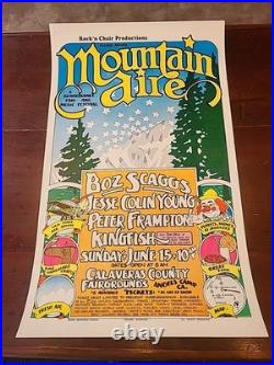1975 MOUNTAIN AIRE Concert Poster Boz Scaggs Peter frampton Kingfish Bob Weir