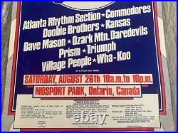 1978 Canada Jam Mosport Park concert original cardboard poster Doobie Brothers +