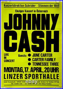 +++ 1978 JOHNNY CASH Concert Poster Apr 17th Linz Austria 1st print