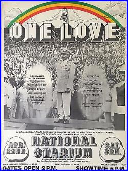 1978 One Love Peace Concert Bob Marley Peter Tosh Original Concert Poster