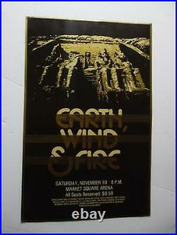 1981 EARTH WIND & FIRE Window Card Concert Poster Indianapolis Vintage Original