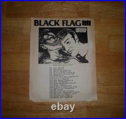 1982 Original Black Flag Summer 82 Tour Concert Poster Flyer Punk Vintage 80s