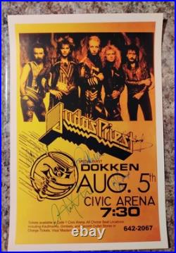 1986 JUDAS PRIEST SIGNED CONCERT POSTER FULL BAND Size 12X18INCHES COA INCLUDED 1986 JUDAS PRIEST SIGNED CONCERT POSTER FULL BAND Size 12X18INCHES COA INCLUDED
