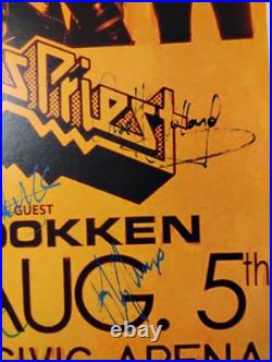 1986 JUDAS PRIEST SIGNED CONCERT POSTER FULL BAND Size 12X18INCHES COA INCLUDED 1986 JUDAS PRIEST SIGNED CONCERT POSTER FULL BAND Size 12X18INCHES COA INCLUDED