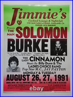 1991 The Man SOLOMON BURKE & The Lady CINNAMON Concert Poster, Oakland, CA