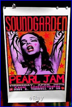 1992 Soundgarden Pearl Jam Ultra Rare Large Kozik Texas Concert Poster