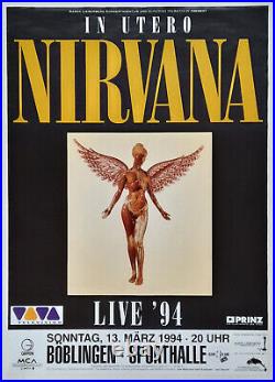 +++ 1994 NIRVANA Concert Poster Böblingen Germany March 13th CANCELLED SHOW