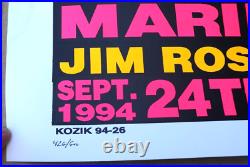 1994 Nine Inch Nails Marilyn Manson Jim Rose Concert Poster Frank Kozik Signed