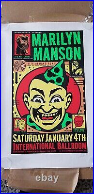 1996 MARILYN MANSON BALLROOM CONCERT POSTER ART LE 1 of 500 SIGNED UNCLE CHARLIE