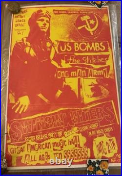 1998 US BOMBS-Swingin' Utters CONCERT POSTER-Frank Kozik LE Of 100-Signed