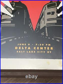 1999 Bob Dylan & Paul Simon In Concert Salt Lake City UT Train Framed Poster VTG