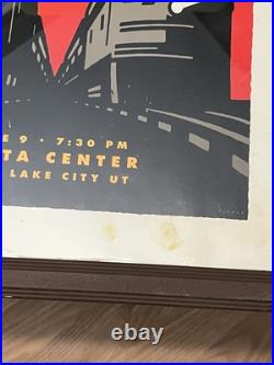 1999 Bob Dylan & Paul Simon In Concert Salt Lake City UT Train Framed Poster VTG