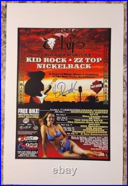 2005 Kid Rock Signed Concert Poster Bar Advertisement Coa +concert Ticket Includ