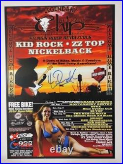 2005 Kid Rock Signed Concert Poster Bar Advertisement Coa +concert Ticket Includ