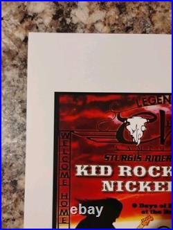 2005 Kid Rock Signed Concert Poster Bar Advertisement Coa +concert Ticket Includ