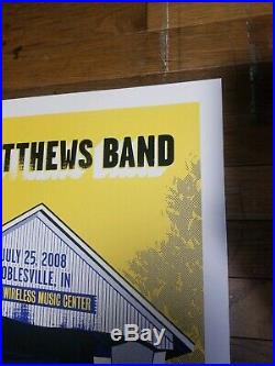 2008 Dave Matthews Band Poster Noblesville Concert Poster Signed AP RARE MINT