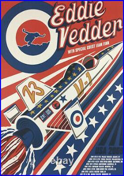 2009 Eddie Vedder Concert Tour Poster Klausen/Vedder (Red Jet)