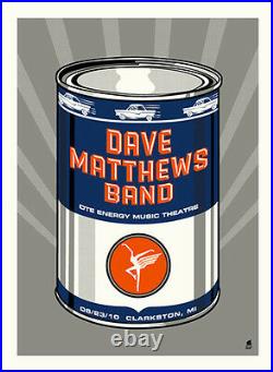 2010 Dave Matthews Band Clarkston Vintage Oil Can Concert Poster 6/23 MI Bonus