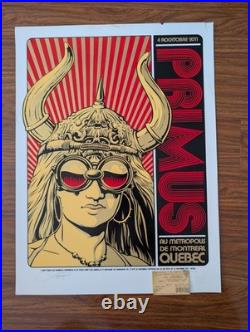 2011 Primus Concert Poster Signed Numbered 62/150 Montreal Quebec with Ticket Stub