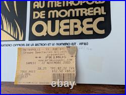 2011 Primus Concert Poster Signed Numbered 62/150 Montreal Quebec with Ticket Stub