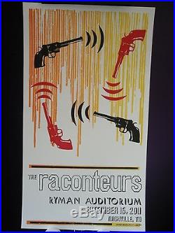 2011 Raconteurs Jack White Ryman Concert Tour Auditorium Hatch Nashville Poster