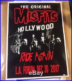 2017 Misfits Los Angeles Forum Autographed J Only Danzig Concert Poster La 12/30