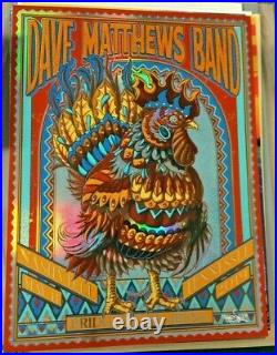 2019 Dave Matthews Band Nashville Rooster Rainbow Foil Concert Poster 5/11 Ap/50
