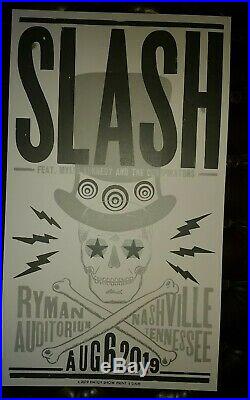 2019 SLASH & Myles Kennedy Ryman HATCH SHOW PRINT Nashville Concert Poster GNR