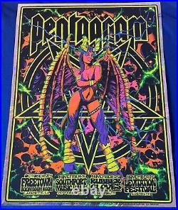 2024 Pentagram USA South TOUR CONCERT POSTER BLACKLIGHT on Foil ART/PRINT LTD ED
