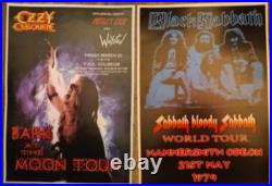 2 PC Ozzy Osbourne Black Sabbath Concert Vintage Posters Originals Limited Time