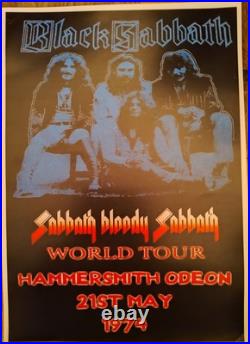 2 PC Ozzy Osbourne Black Sabbath Concert Vintage Posters Originals Limited Time