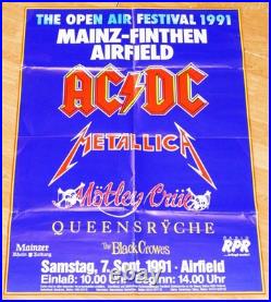 ACDC Concert Poster Germany Mainz Finthen Airfield Sept. 1991 Metalica